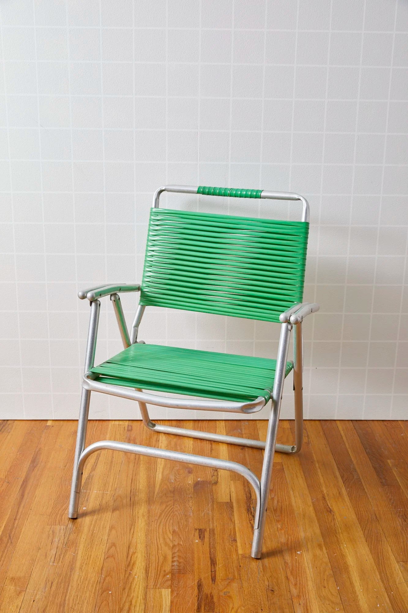 CH300 Vintage Green Strip Lawn Chair