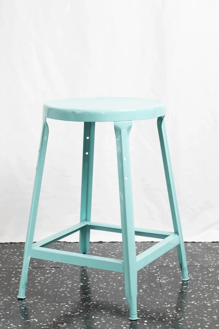 ST262 Round Metal Stool Sea Foam