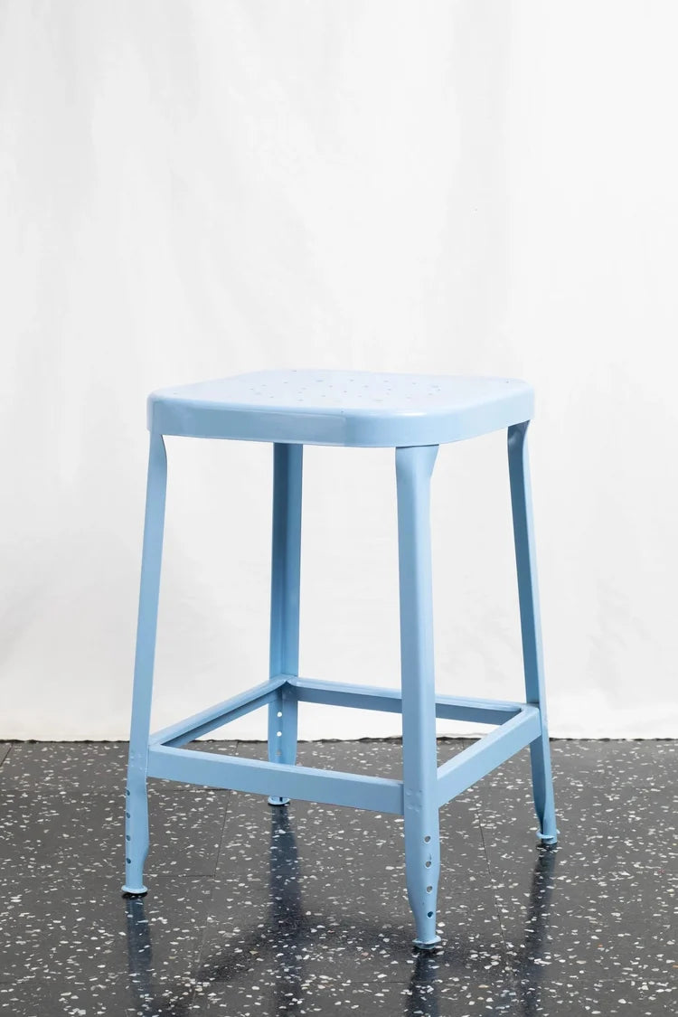 ST263 Square Top Metal Stool Troll Blue