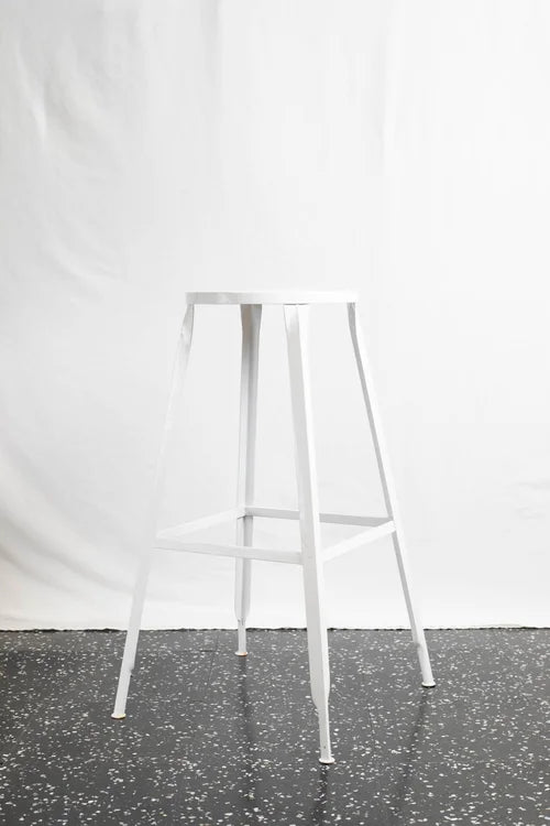ST022 Clean White Powder-Coated Stool