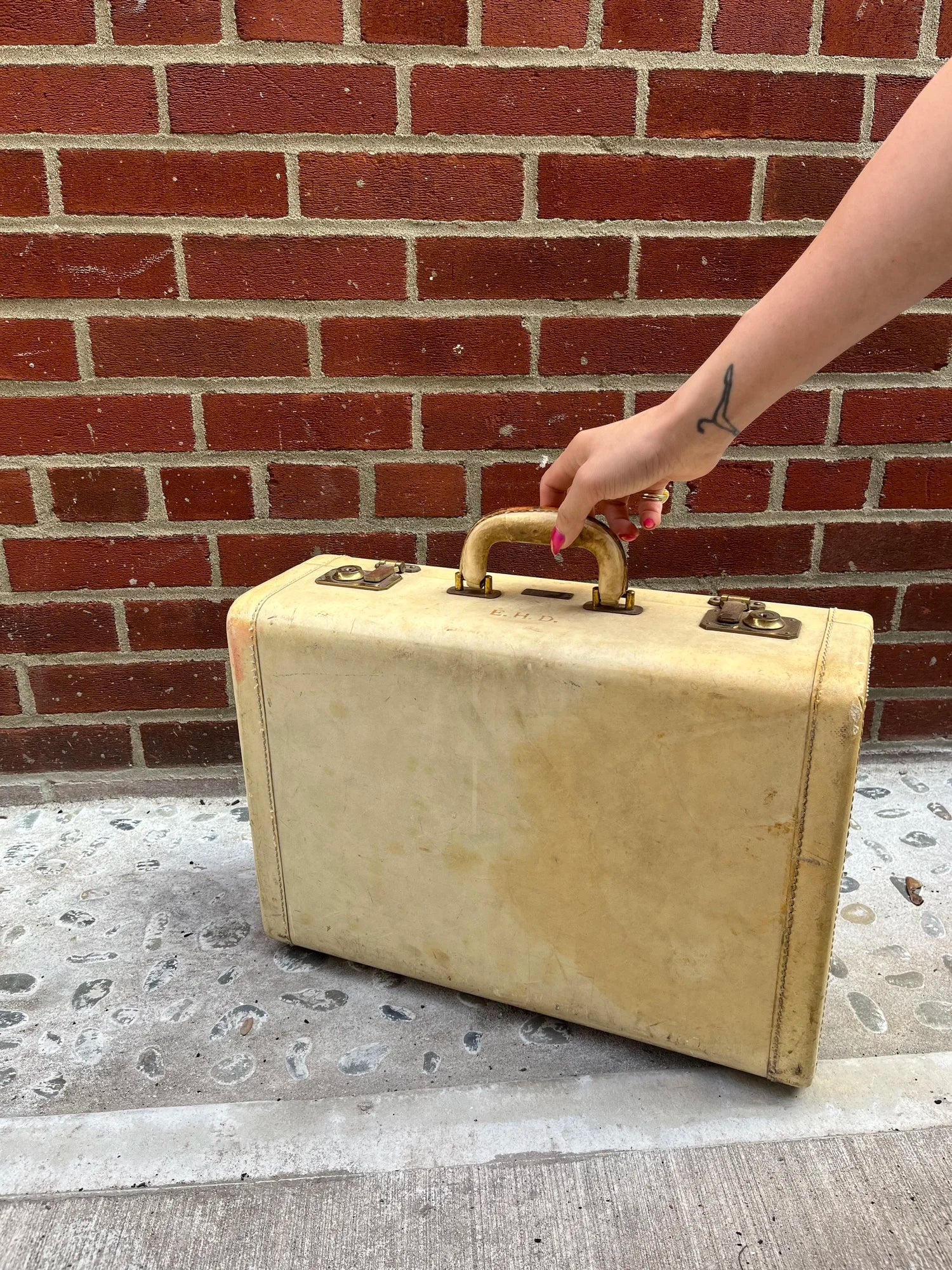Vintage Cream Suitcase