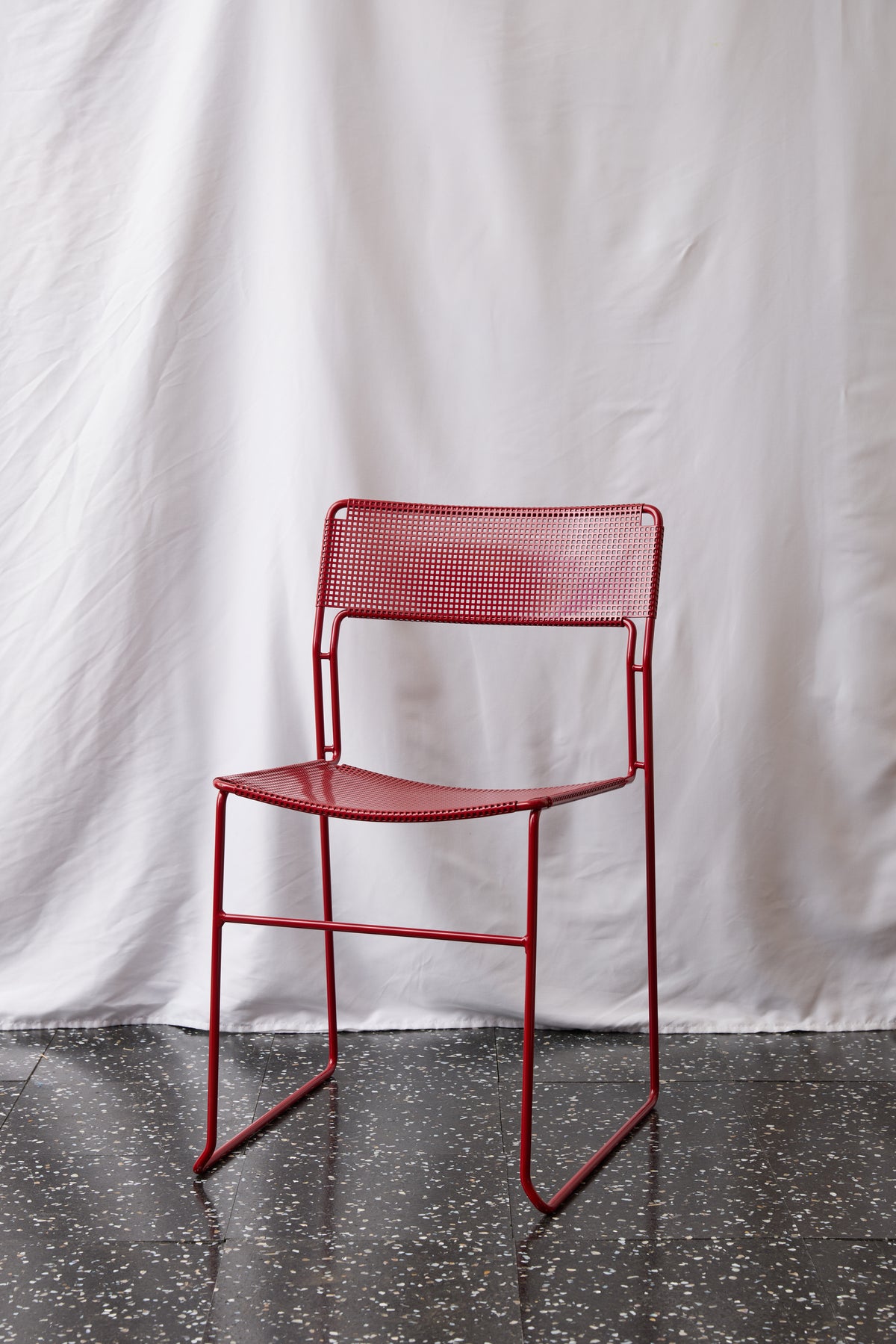 CH084 Vampire Red Arrben Sultana Perforated Metal Chair
