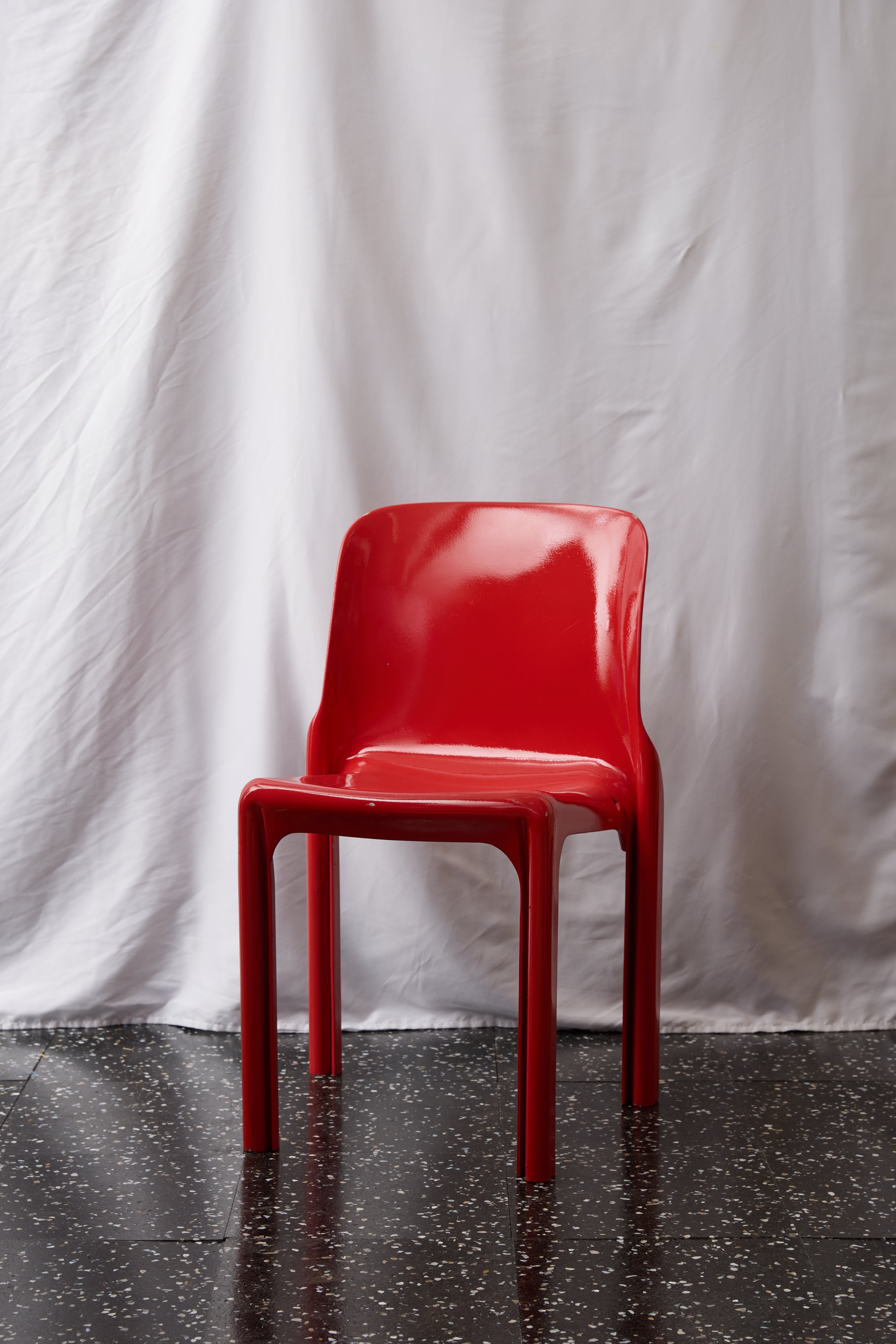 CH124 Tahitian Red Selene Stacking Chair